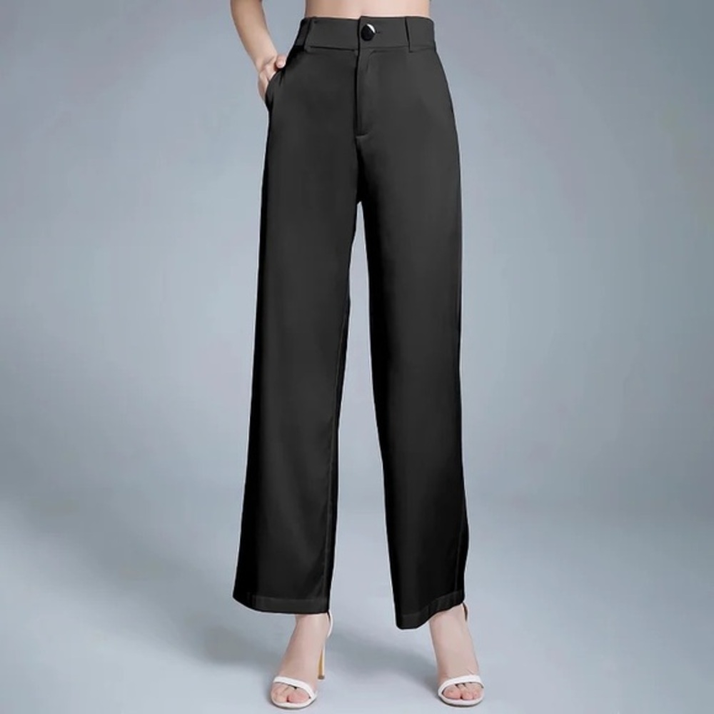 Real silk life Evening Silk Wide Leg Pants with Stretch for Women M CC9-57